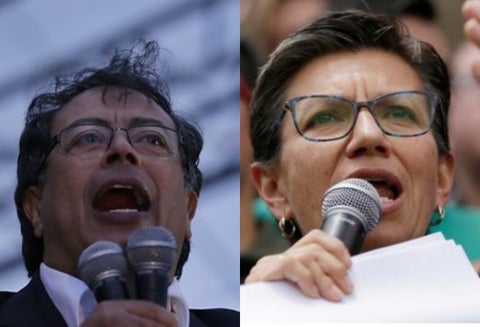 Gustavo Petro y Claudia López