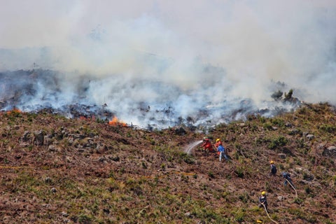 El incendio sigue activo en Cómbita (Boyacá)