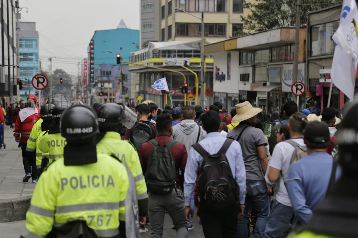 Marcha de estudiantes en Bogotá
