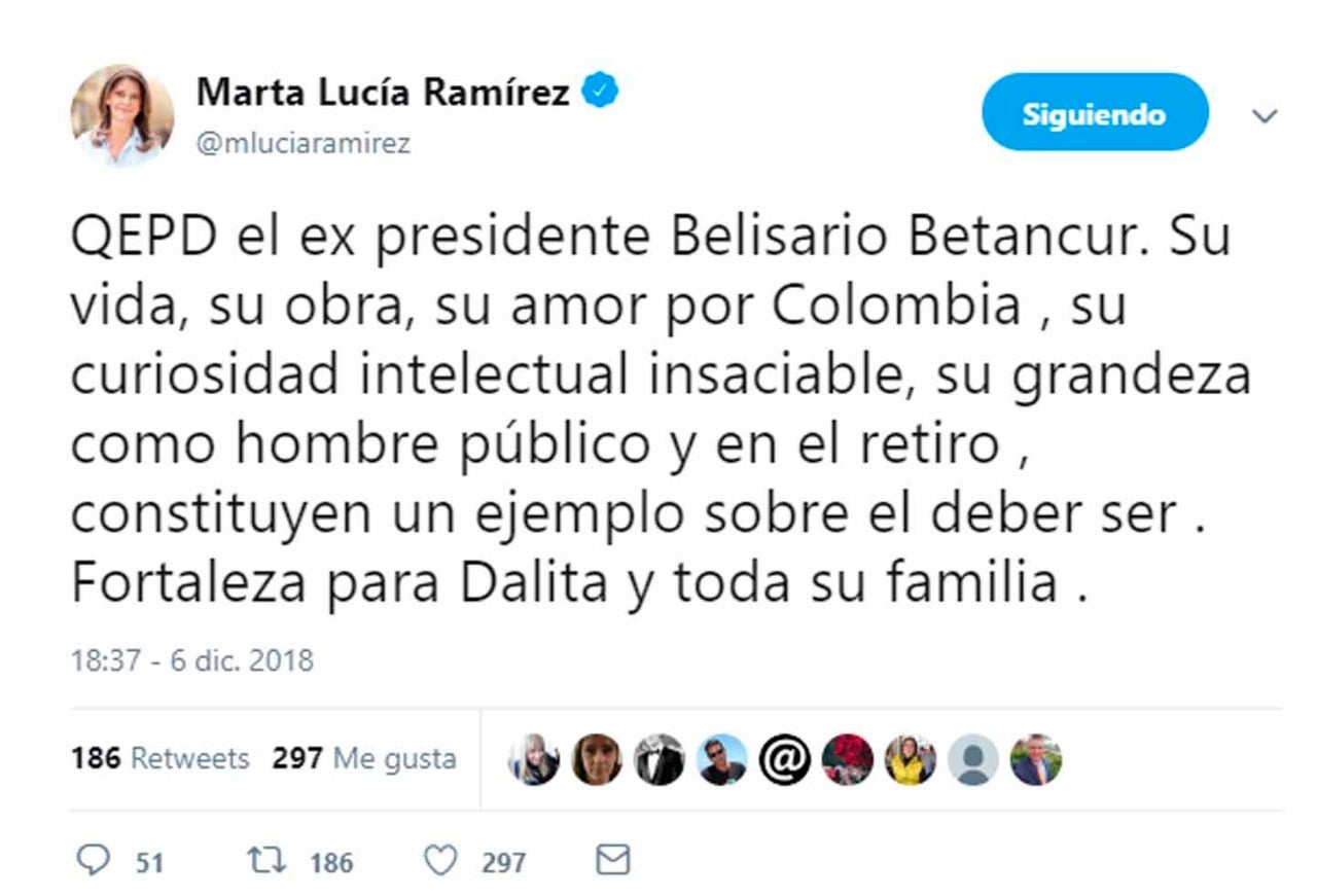 Mensaje de Marta Lucía Ramirez