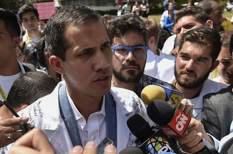 Juan Guaidó, presidente interino de Venezuela, en Caracas