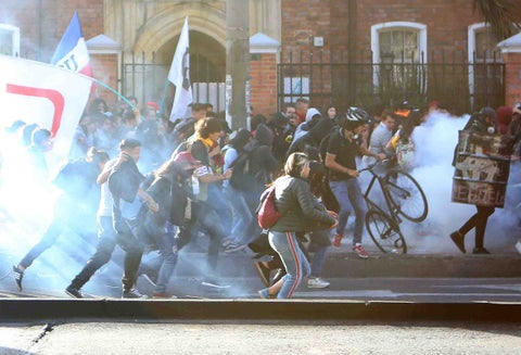 PROTESTAS ESTUDIANTES PARO POLICIA ESMAD