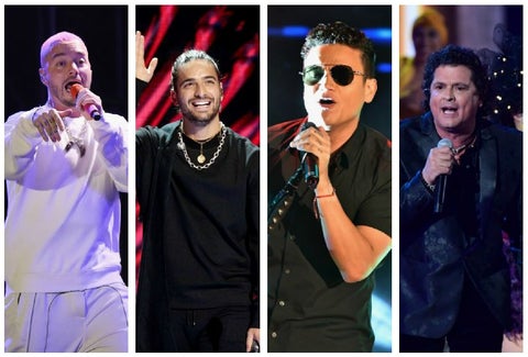 J Balvin, Maluma, Silvestre Dangond y Carlos Vives