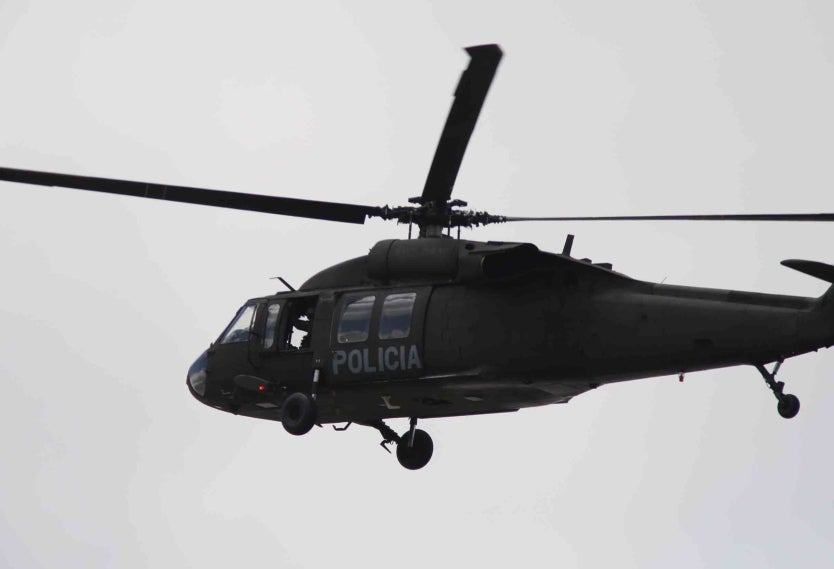 Helicóptero de la Policía - Carro Bomba en Escuela General Santander