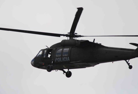 Helicóptero de la Policía - Carro Bomba en Escuela General Santander