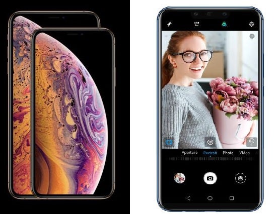 celulares iphone y huawei