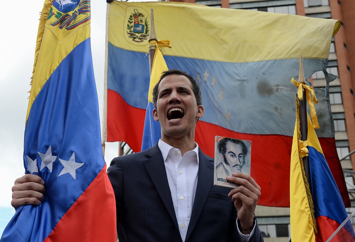 Juan Guaidó, autoproclamado presidente de Venezuela, en Caracas
