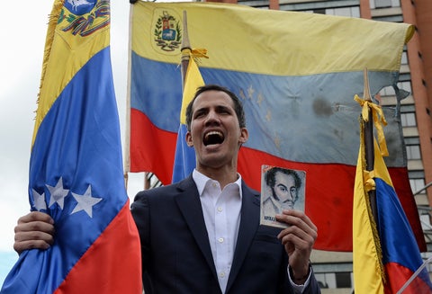 Juan Guaidó, autoproclamado presidente de Venezuela, en Caracas