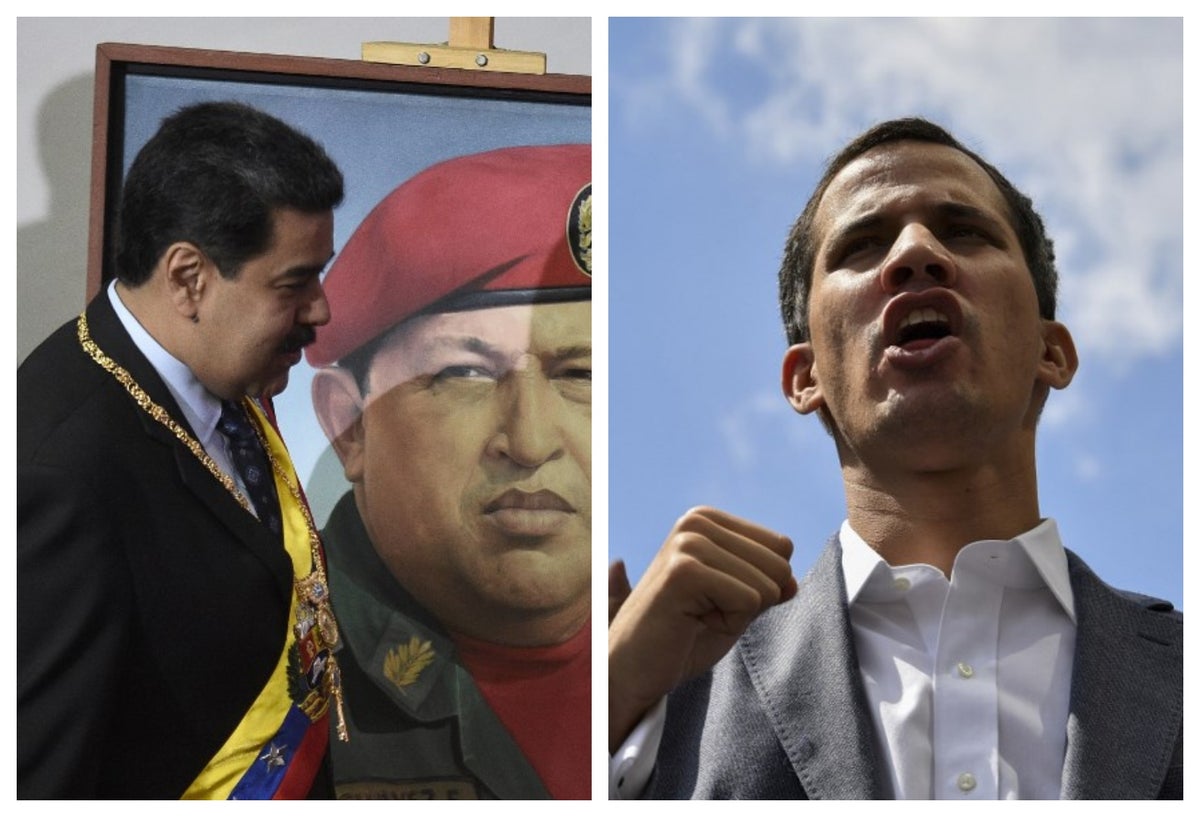 Nicolás Maduro y Juan Guaidó