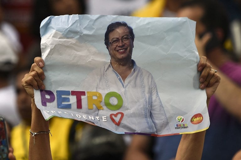 Gustavo Petro en uno de los carteles de su campaña presidencial, en 2018