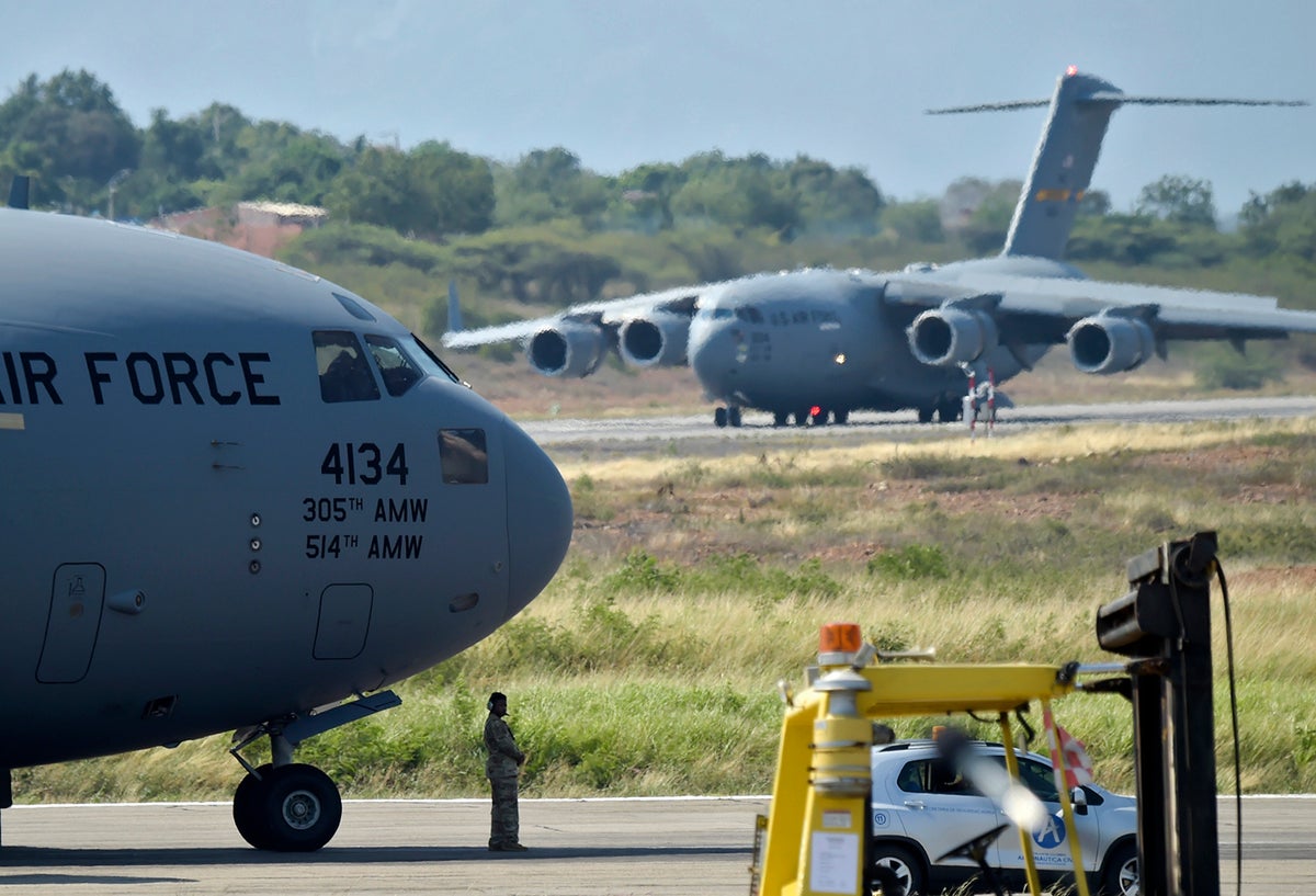 Los aviones C-17 de Estados Unidos que aterrizaron en Cúcuta
