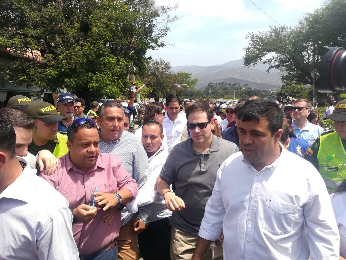 Marco Rubio, senador de La Florida, visitando la zona de frontera colombo-venezolana