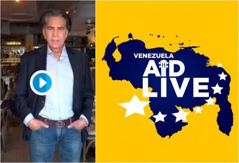 José Luis Rodríguez, conocido como El Puma, anunciando su participación en el concierto Venezuela Aid Live