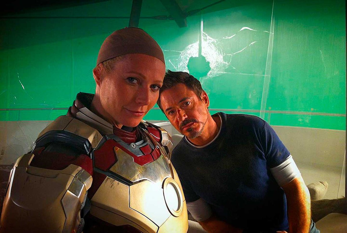 Gwyneth Paltrow junto a Robert Downey Jr.