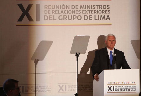 Mike Pence, vicepresidente de EE.UU., intervino en el Grupo de Lima, en Bogotá