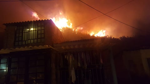 Incendio en el sur de Bogotá