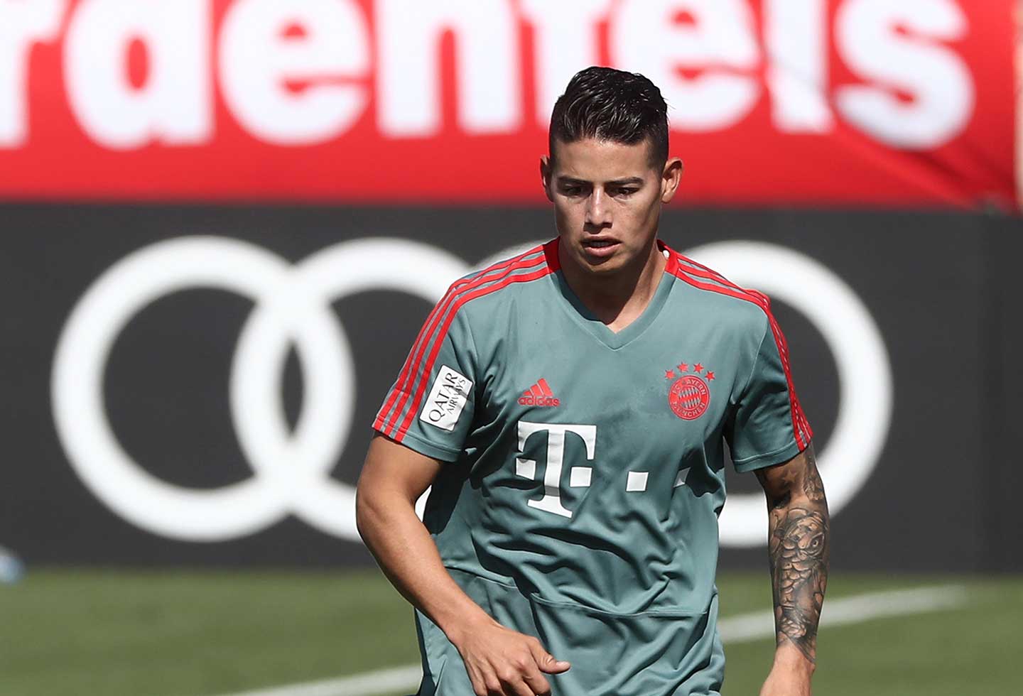James Rodríguez en entrenamiento con el Bayern Múnich