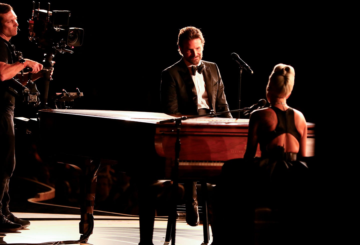 Lady Gaga y Bradley Cooper en los Premios Óscar 2019, en Los Ángeles (California)