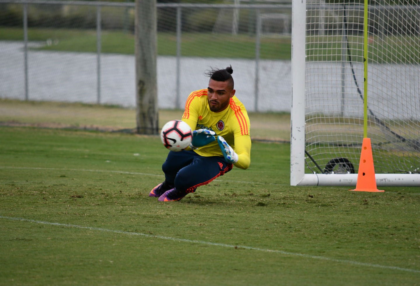 Álvaro Montero en un entrenamiento con la Selección Colombia.