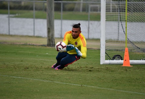 Álvaro Montero en un entrenamiento con la Selección Colombia.