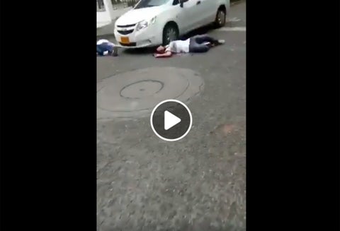 Las imágenes del falso asesinato en la ciudad de Cali