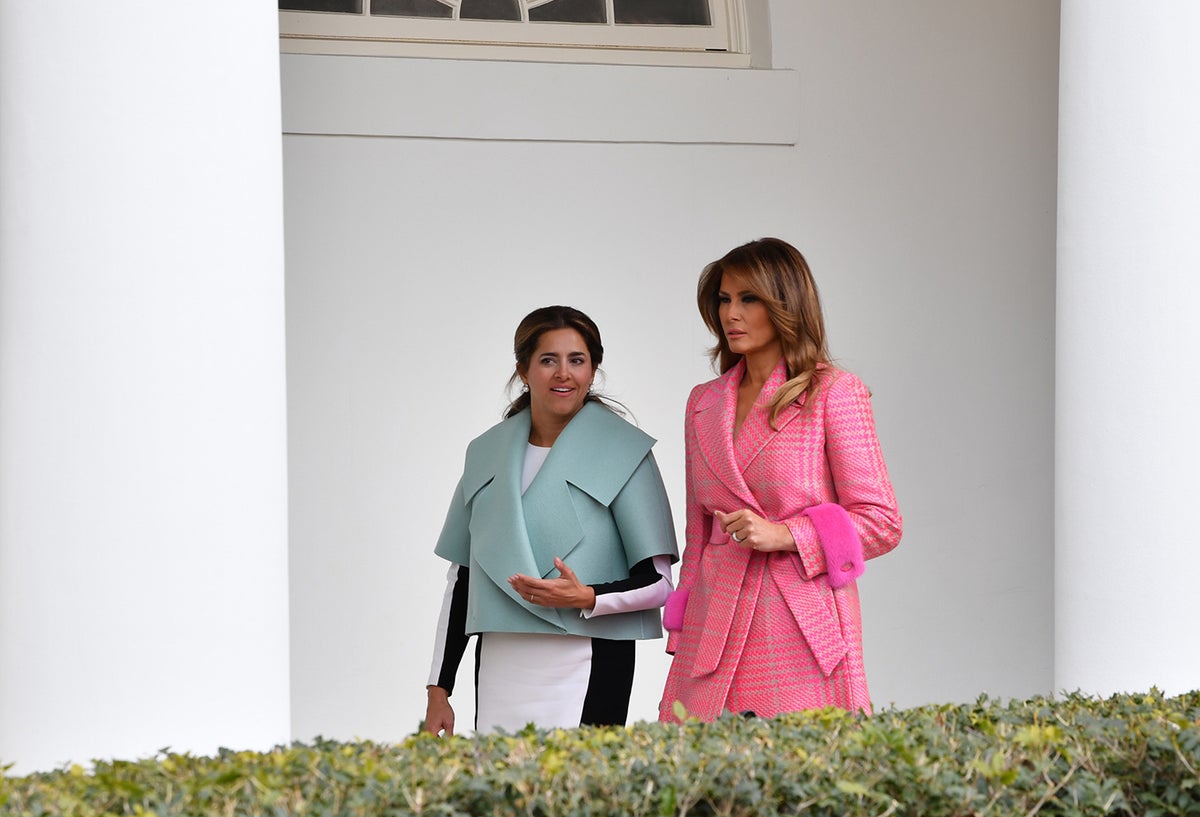 María Juliana Ruiz y Melania Trump dialogando en la Casa Blanca, en Washington (Estados Unidos)