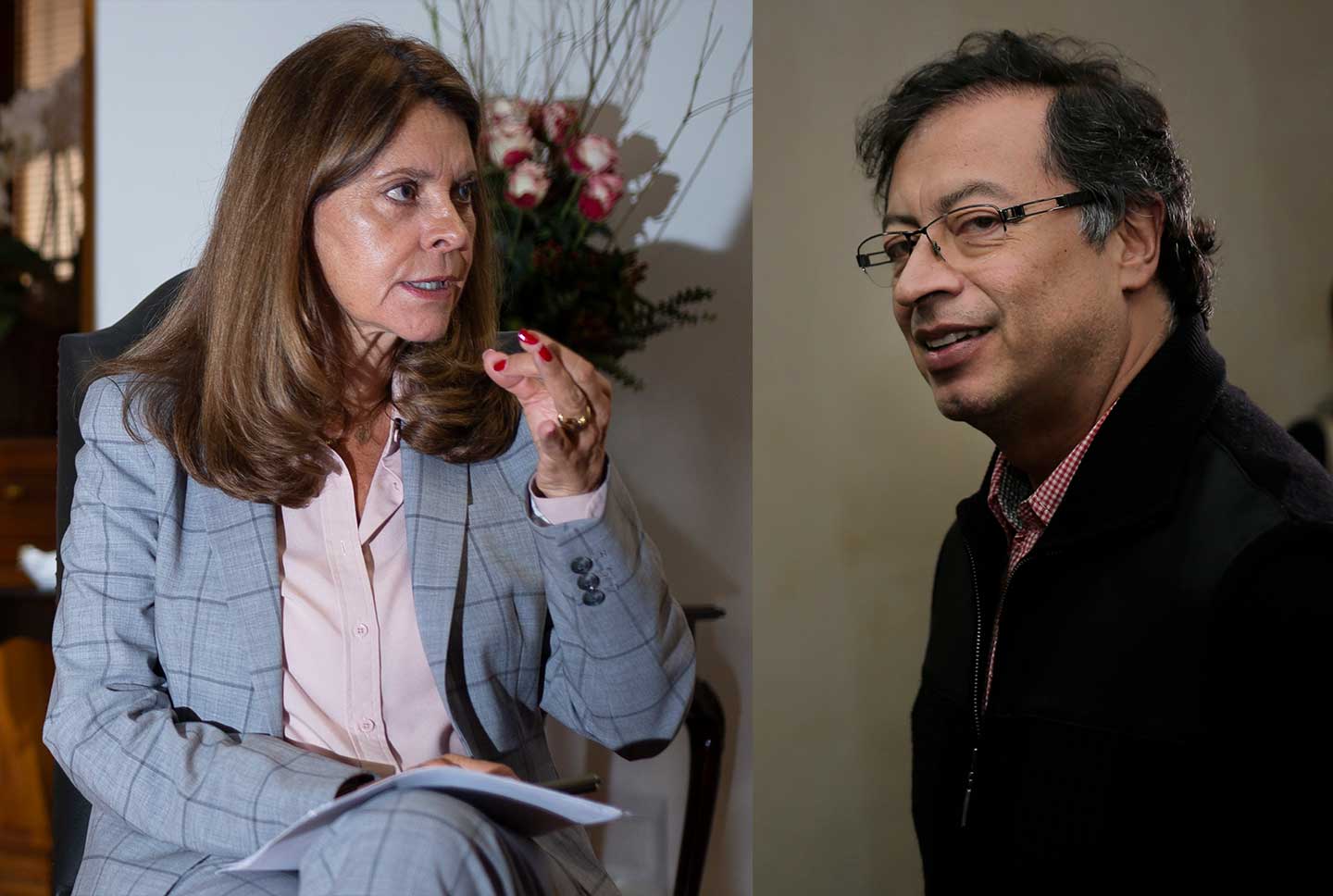 Marta Lucía Ramírez y Gustavo Petro