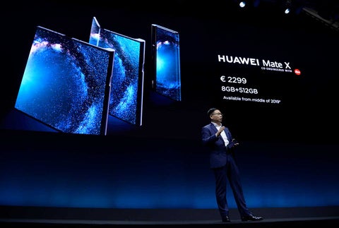 Huawei presenta su Mate X, smartphone con pantalla plegable