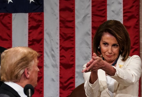 Nancy Pelosi, presidenta de la Cámara de Representantes de Estados Unidos y el presidente Donald Trump