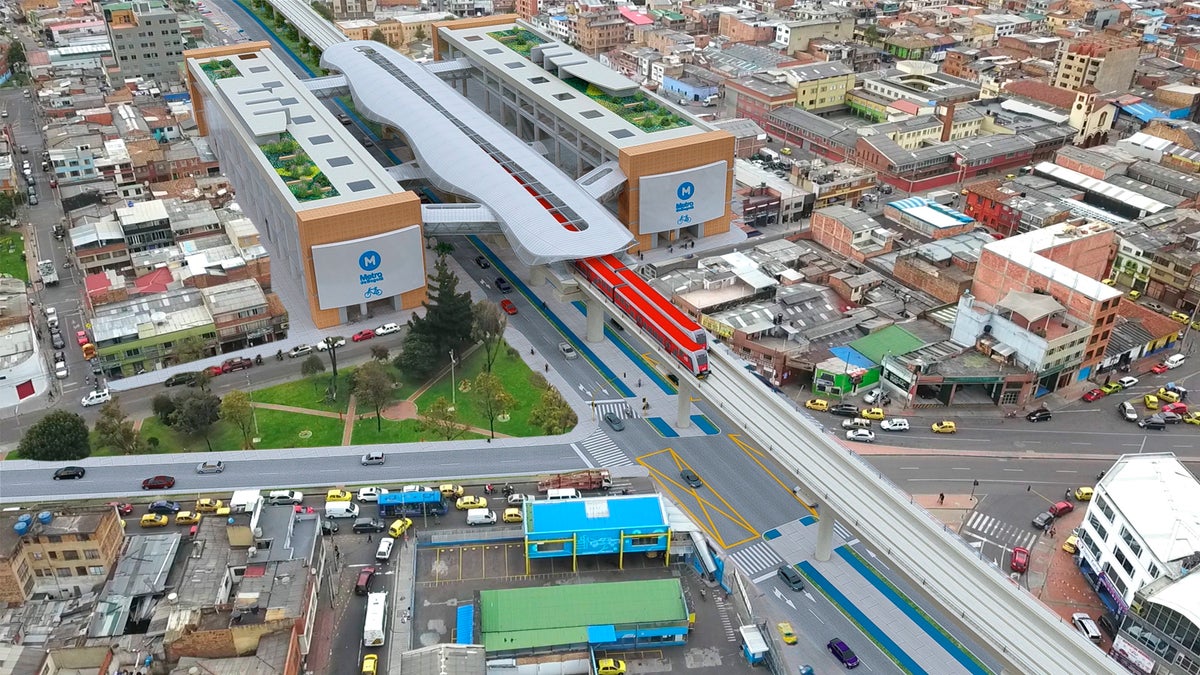 Render metro de Bogotá sector Nariño