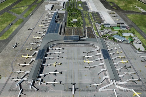 Los páneles solares instalados en el Aeropuerto El Dorado