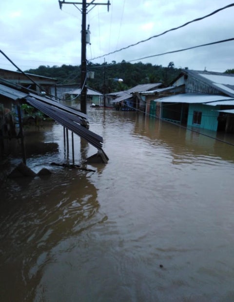 Cinco poblaciones están inundadas en Chocó, tras el desbordamiento del río San Juan.