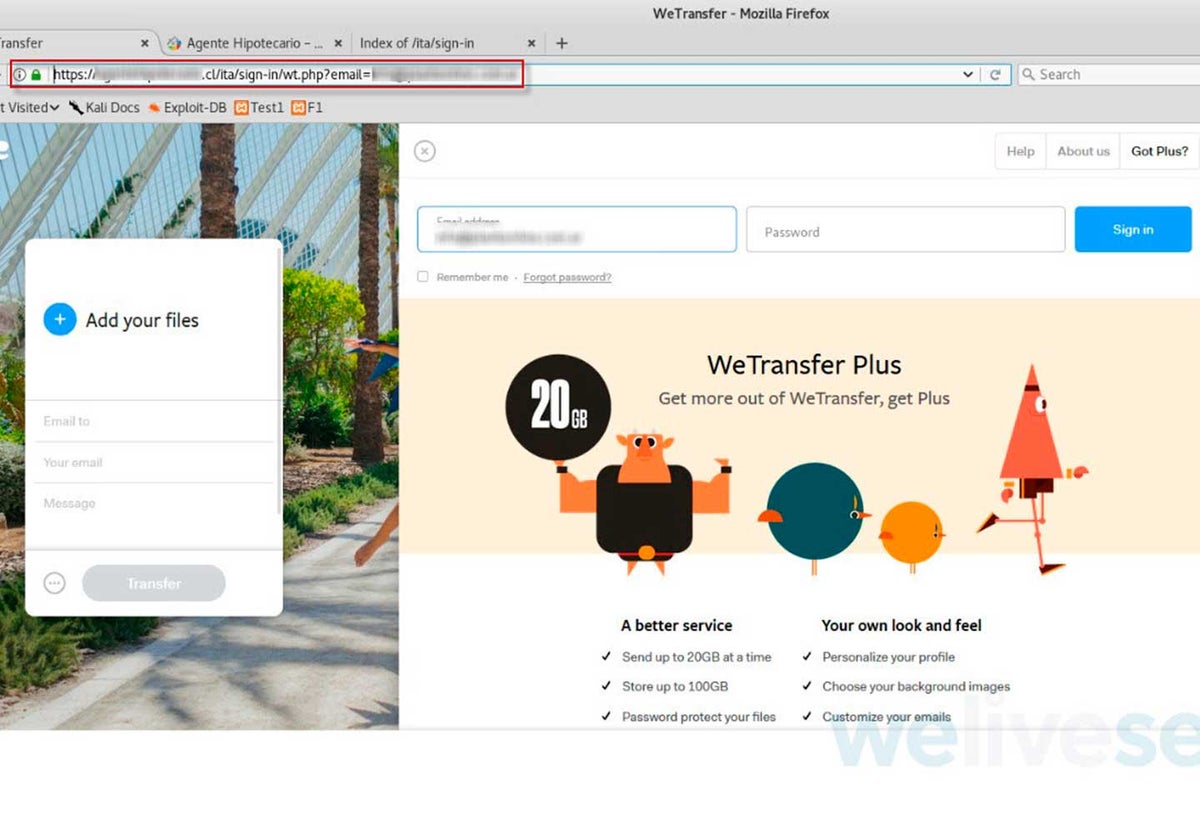 Cibercriminales usan weetransfer para estafar a usuarios