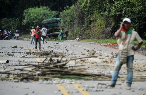 Vía Panamericana en el Cauca