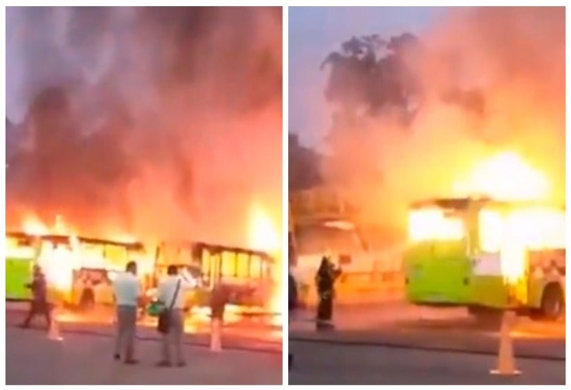 Incendio en buses de Metrolínea