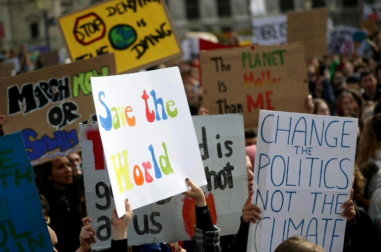 Jóvenes del mundo marcharon este 15 de marzo contra el cambio climático