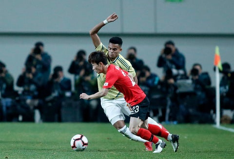 Luis Díaz, en acción ante Corea del Sur