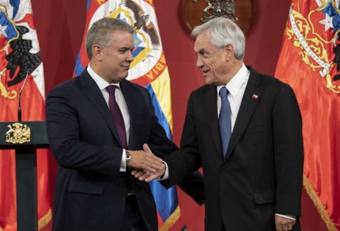 Los presidentes Iván Duque y Sebastián Piñera