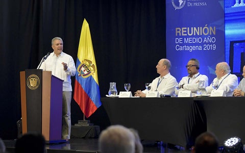 El presidente Iván Duque, desde Cartagena