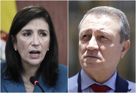 La magistrada Gloria Ortiz y el senador Ernesto Macías