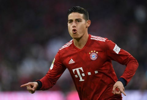 James Rodriguez celebra gol ante el Wolfsburg