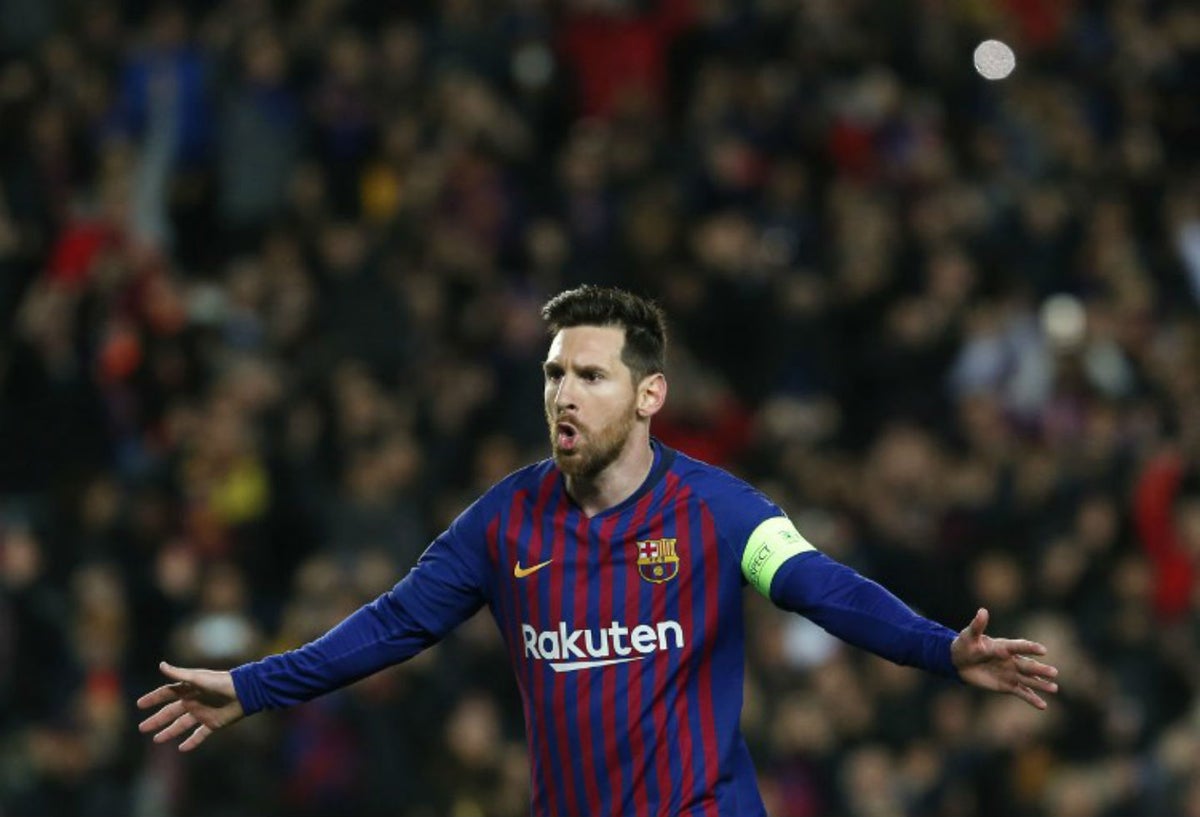 Lionel Messi celebra triplete que marcó ante el Betis.