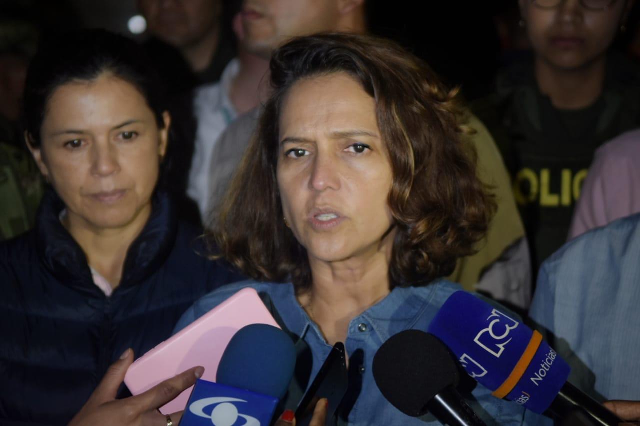 Ministra del Interior, Nancy Patricia Gutiérrez, en la Minga indígena del Cauca