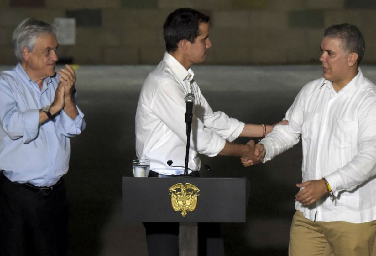 Sebastián Piñera, Juan Guaidó e Iván Duque