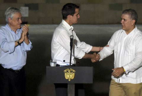 Sebastián Piñera, Juan Guaidó e Iván Duque