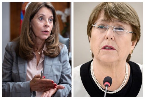 Marta Lucía Ramírez y Michelle Bachelet