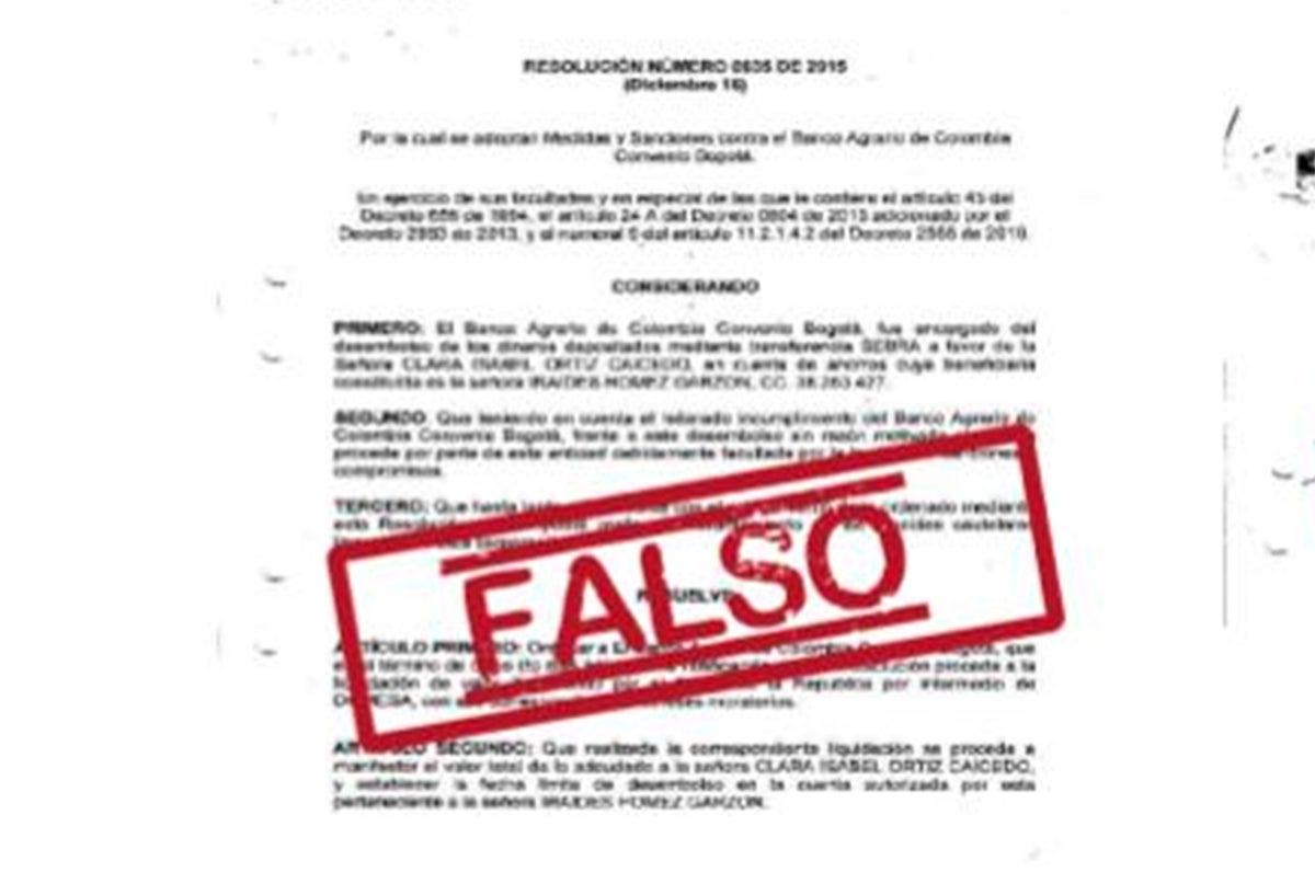 Una de las modalidades de estafa dada a conocer por la Superfinanciera
