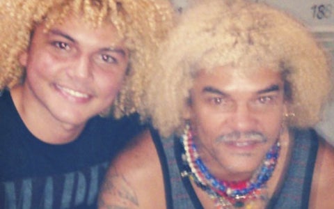 'El Pibe' Valderrama y su hijo Carlos Alberto Valderrama Ruge