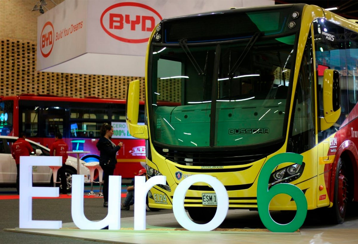 Un bus a gas natural marca Scania