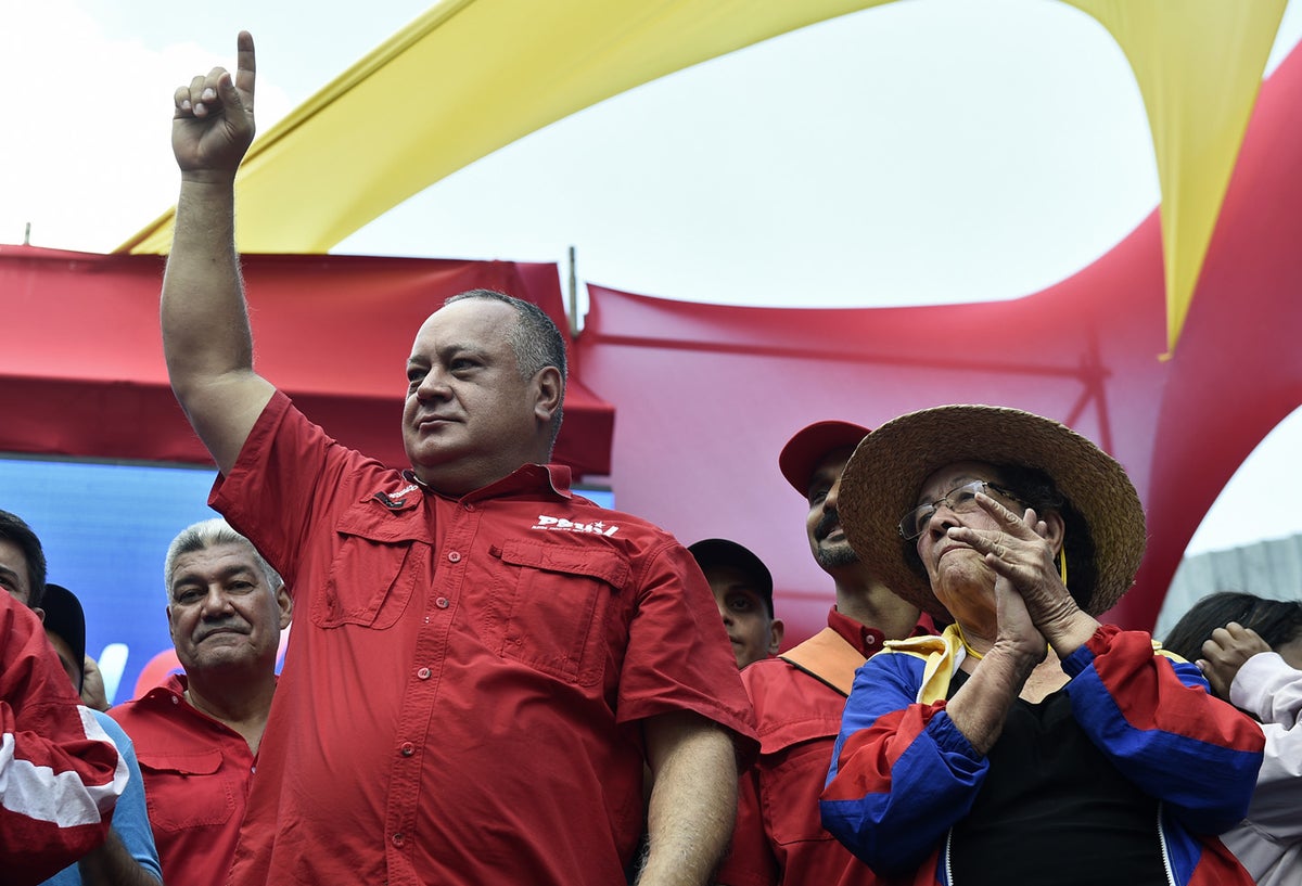 Diosdado Cabello en una nueva jornada de marchas en Venezuela